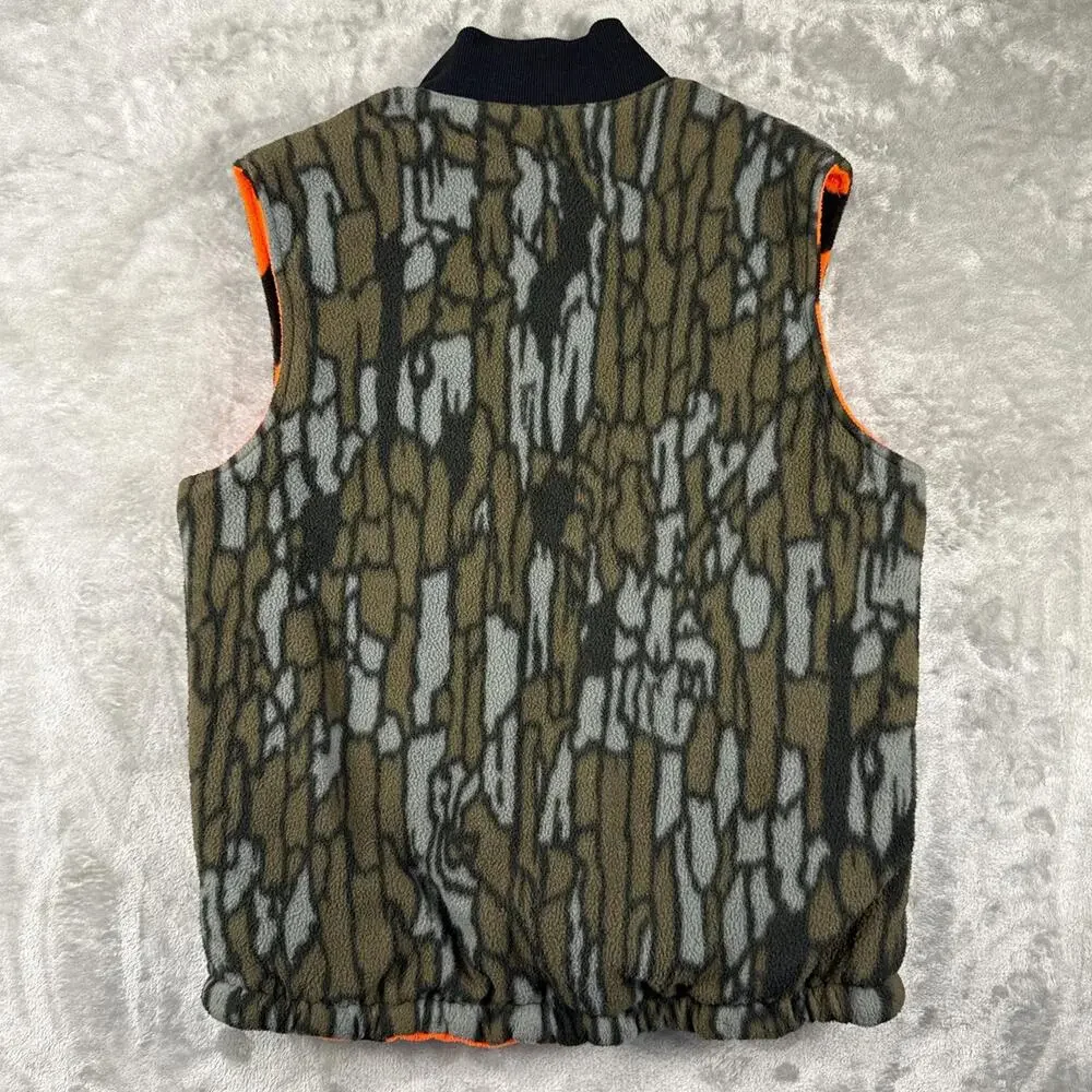 Vintage Cabelas Reversible Hunting Vest Camo Orange Brown Size Large. - Picture 2 of 8